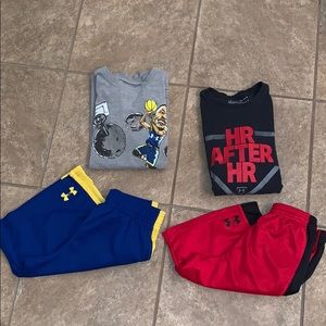 Under armour boys short sets 2 sets size medium